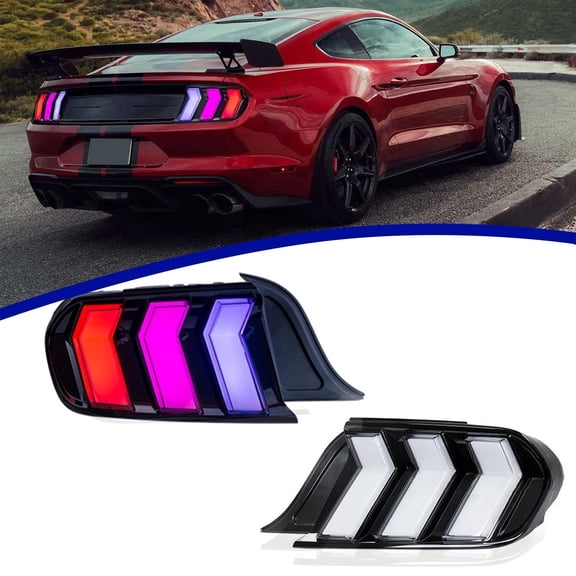 PrismBeam Clear Housing LED Tail Lights Fit 2015-2023 Ford Mustang