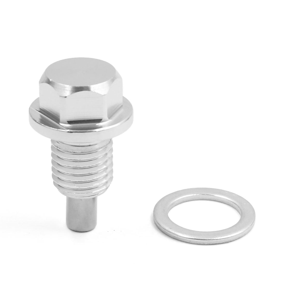 M12 x 1.5 Silver Tone Engine Oil Pan Drain Bolt Screw w Billet