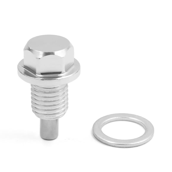 Unique Bargains M12 x 1.25 Gray Aluminum Alloy Magnetic Engine Oil Pan Drain Bolt Screw for Car