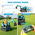 thumbnail image 5 of JOYLDIAS Kids 12V Electric 360 Degree Rotating Ride On Excavator and Bulldozer with Track Design Wheels, Remote Control, MP3, Toolbox (Blue), 5 of 9