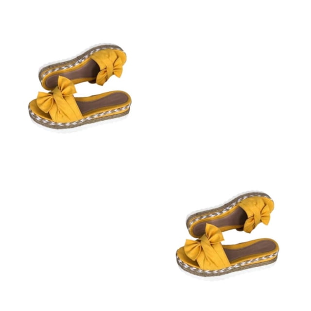 Sonducket Zapatos de plataforma para mujer, planos con lazo, sandalias de playa, sandalias anchas de ocio a la moda, toboganes de moda, calzado Type10 NO10