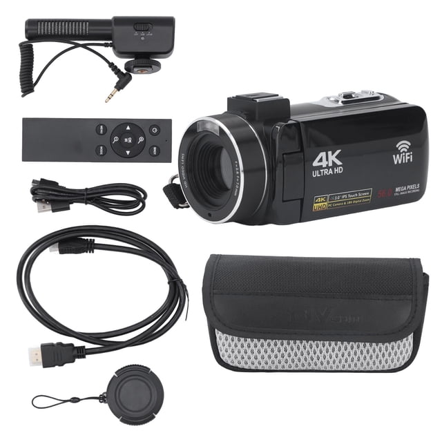 Cámara De Video 4K Ultra HD, Videocámara De Videocámara De Alta Definición Con Zoom Digital De Grabación Para Filmación De Micropelículas Para Documentales De Noticias ANGGREK 4K Video Camera Camcorder
