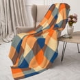 thumbnail image 4 of Throw Blanket for Couch Sofa and Bed, Warm Orange Plaid Super Soft Plush Throw Blanket, Fuzzy Cuteness Comfy Warm Washable Flannel Blanket & Throws for All Season 80"x60", 4 of 7