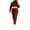 C-Red186, variant on Sweater Dress For Women Knit Jacquard Turtleneck Long Sleeve Solid Color Slim Fit Maxi Dress (Without Belt) Cozy Dresses