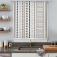thumbnail image 4 of Boho Aztec Sheer Curtains 72 Inches Long, Ethnic Brown Strips Geometric Tribal Rustic Light Filering Curtains, Breathable Simi Curtain Privacy Drapes for Living Room Bedroom Window Treatment, 4 of 9