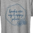 thumbnail image 3 of Instant Message - Books Are My Happy Place - Women's Short Sleeve Graphic T-Shirt, 3 of 6