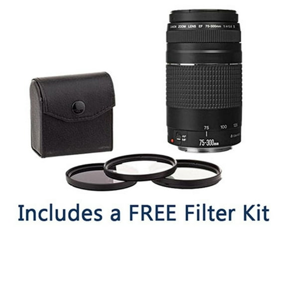 Canon EF 75-300mm f/4-5.6 III Lens with ProOptic 58mm Filter Kit