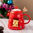 thumbnail image 4 of Zatoumnr Large Capacity Christmas Ceramic Mug, Cute with Spoon and Lid, Household Water Cup for Christmas Christmas Decorations Indoor Outdoor Christmas Gifts for Women Men Family, 4 of 7