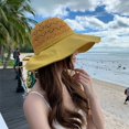thumbnail image 6 of Visor Hat Breathable Sweet Holiday UV Protection Travel Bowknot Lanyard Solid Color Sunshade Fisherman Hat Women Cap Bucket Hat Sun Hat KHAKI, 6 of 8
