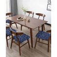 thumbnail image 5 of Christmas Snowflakes Chair Seat Covers for Dining Room 6 Pieces, Winter Navy Blue White Xmas Holiday Chair Seat Protector Cushion Slipcovers for Kitchen Restaurant Office, 5 of 6