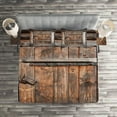 thumbnail image 2 of Ambesonne Vintage Quilted Coverlet 3 Pcs, Rustic Wooden Door, King Size, Brown, 2 of 2