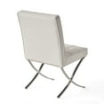 thumbnail image 6 of GDF Studio Danar Modern Bonded Leather Tufted Dining Chairs, Set of 2, White and Silver, 6 of 12