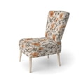 thumbnail image 3 of Designart "Vintage Inspired Floral Patterns" White Plants Upholstered Accent Chair - Bohemian & Eclectic Arm Chair For Living Room, 3 of 5