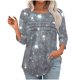 thumbnail image 1 of Heisall Womens Tops 3/4 Sleeve Round Neck Loose Casual Tshirts Striped Print Pullover, 1 of 6