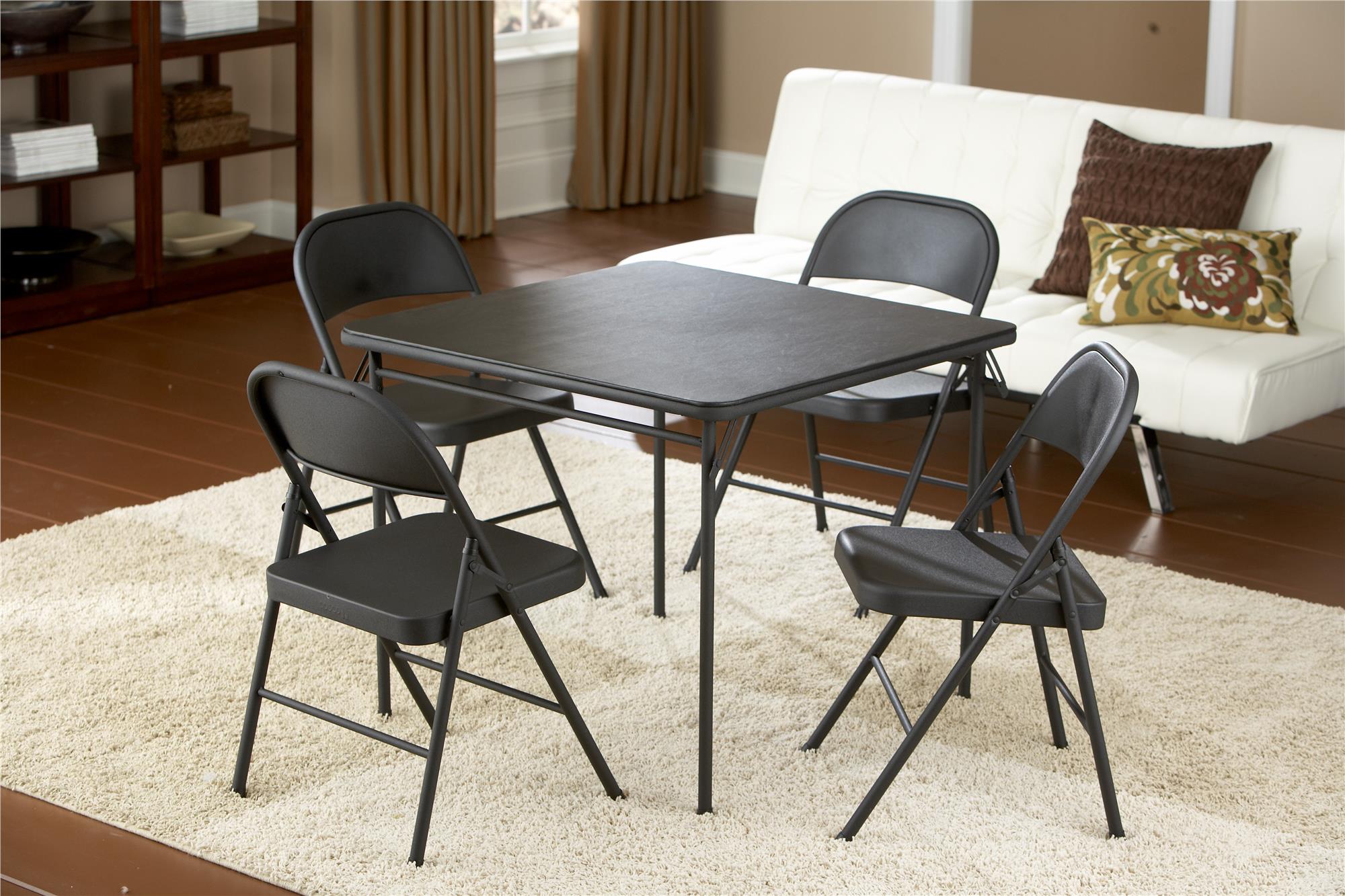 Mainstays Steel Folding Chair, Black, Set of 4 photo 3