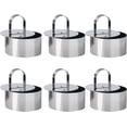 thumbnail image 1 of ShenMo 6 Pieces Pastry Cutter, Pastry Circle 8 cm diameter, Round Cutter, Stainless Steel Foam Rings with Pusher (Round), 1 of 5