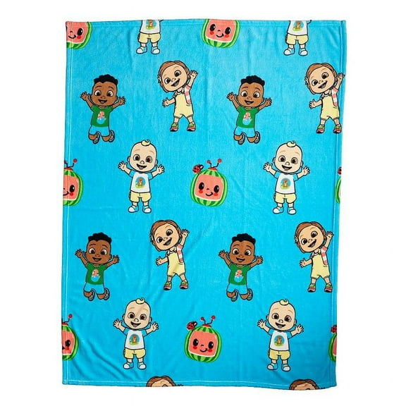 CoComelon Kids Silky Soft Plush Throw Blanket, 46" X 60" Blue