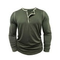 thumbnail image 6 of UVEASISHA Men's Long Sleeve Henley Shirts 3-Button Casual Slim Fit T-Shirt Lightweight Soft Basic Tops Solid Color Vintage Workout Tees Army Green 3XL, 6 of 10