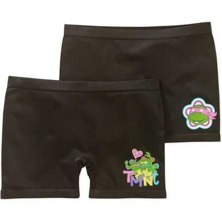 Teenage Mutant Ninja Turtles Girls' Seamless Play Short Underwear, 2 Pack Panties (Little Girls & Big Girls)