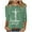 Green, variant on Women Easter Day Tops Jesus Cross Printed Tee Casual Christian Blouse 3/4 Sleeve T-Shirt Religious Blouses