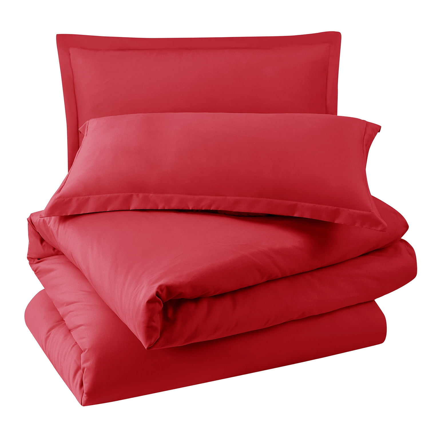 LammaLoe Duvet Cover Full 3 Piece, Luxury Microfiber Bedding Sets with 2 Pillow Shams, Cherry red