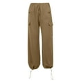 thumbnail image 6 of Hvot&aat Women's Oversized Cargo Pants Drawstring Low Rise Baggy Joggers Multi Pocket Sweatpants, 6 of 7