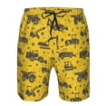 thumbnail image 4 of Kdxio Vintage Excavator Pattern Mens Casual Shorts - Drawstring Summer Beach Sports Shorts for Men, 4 of 9