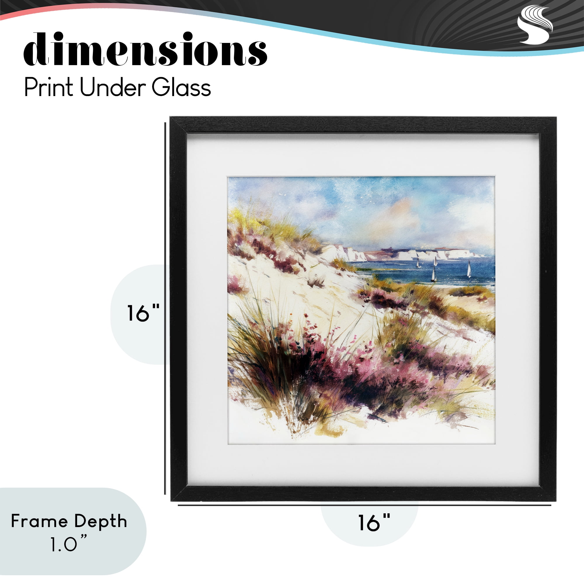 Stupell Industries Cliffs And Waters View Black Framed Print Under Glass, design by Svetlana Aleynikova