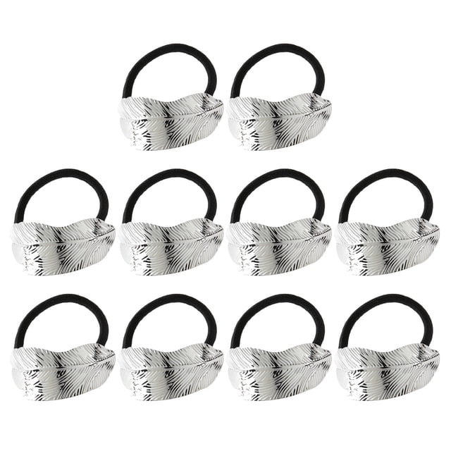 unbranded 10Ud Metal Ponytail Holders Con De Hoja Para Fino Y