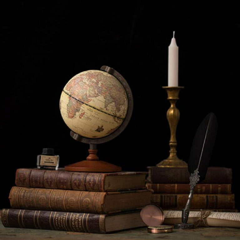 Mini Wereldkaart Globe Engelse Editie Desktop Roterende Aarde Geografie Globe Leermiddel voor Thuis School Kantoor Vintage Stijl
