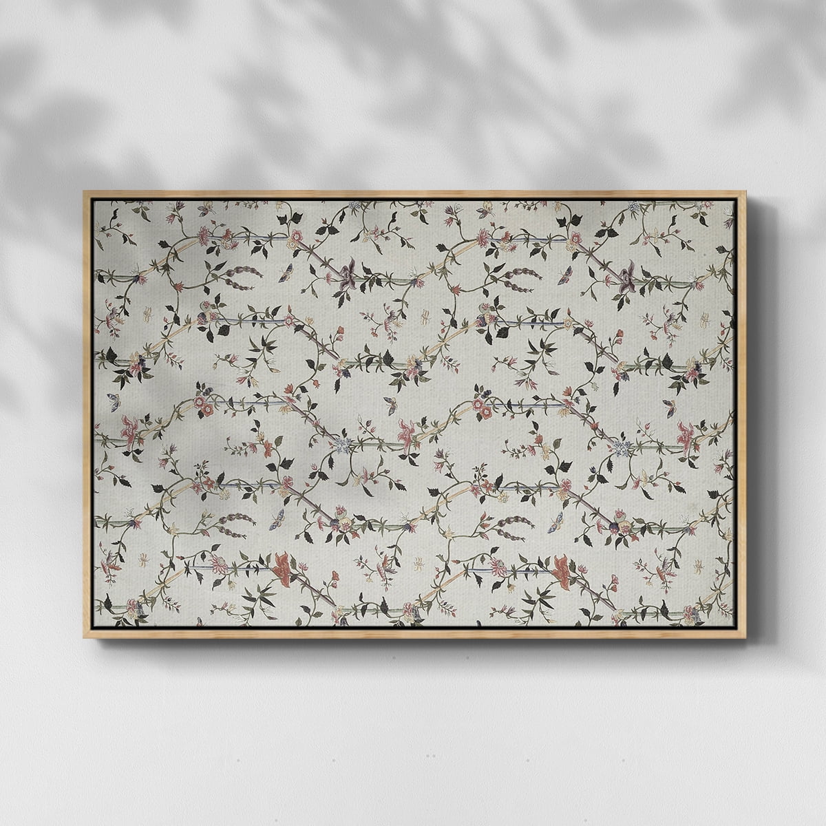 Vintage Abstract Print-VI Framed in Natural Wood Wood Gallery Wrapped Canvas 17 in. x 25 in.
