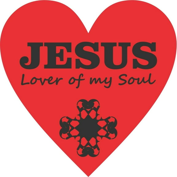 4.5inx4.5in Red Jesus Heart Bumper Sticker Decal Vinyl Car Window Stickers Decals