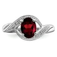 thumbnail image 5 of Sterling Silver Rhodium-plated Garnet & Diamond Ring, 5 of 6