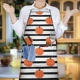 thumbnail image 5 of Fall Pumpkins Pattern Apron-Garden Aprons for Women with Pockets-Cotton Linen Waterproof Kitchen Cooking Gardening Aprons Adjustable for Kitchen,Cooking,BBQ and Salon 33"x27", 5 of 7