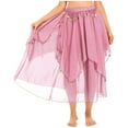 thumbnail image 3 of inhzoy Women Girls Sequins Beads Chiffon Belly Dance Skirt, 3 of 4
