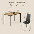 thumbnail image 2 of Aiho 5-Piece Dining Table Set for 4, Faux Marble Top & 4 Upholstered Chairs - Bar & Breakfast Nook, Retro Brown, 2 of 8