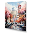 thumbnail image 2 of Designart "Blush Cityscape Art Deco Charm II" Cityscapes Canvas Wall Art - Industrial Pink City Art Deco Entryway Wall Art, 2 of 6