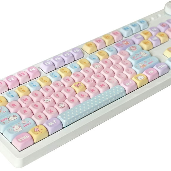 MOA Height Keycaps 131Piece Heat Sublimated PBT Colorful Candy Bear Keycaps Set