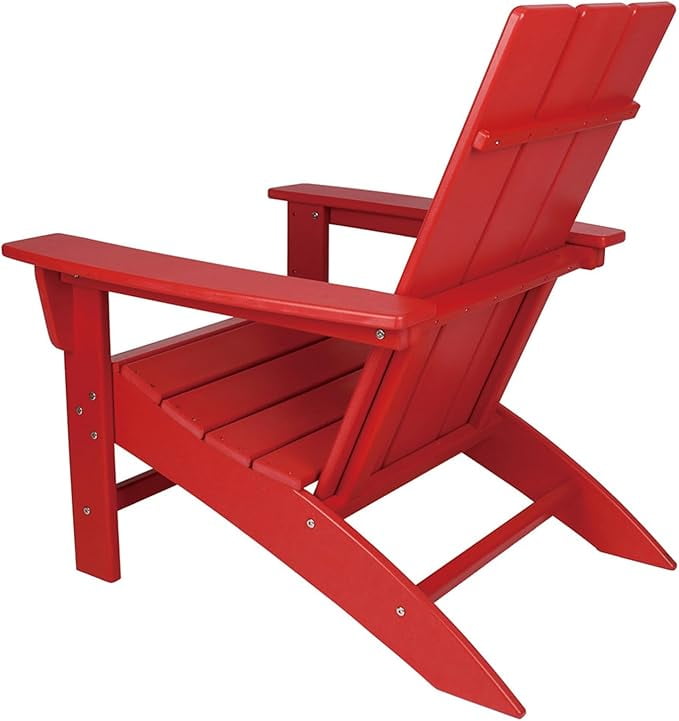 NewTechWood Flat Top Adirondack Chair in Ruby Red