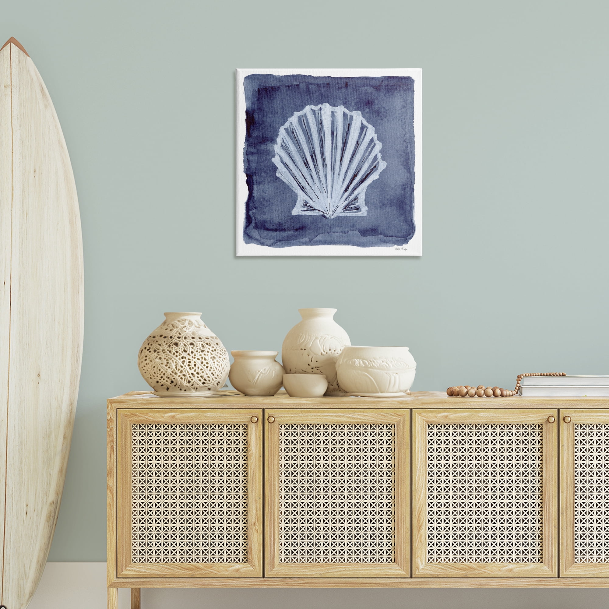 Stupell Industries Clam Shell Impression Animals Painting Wrapped Canvas Art Print Wall Art, 30 x 30