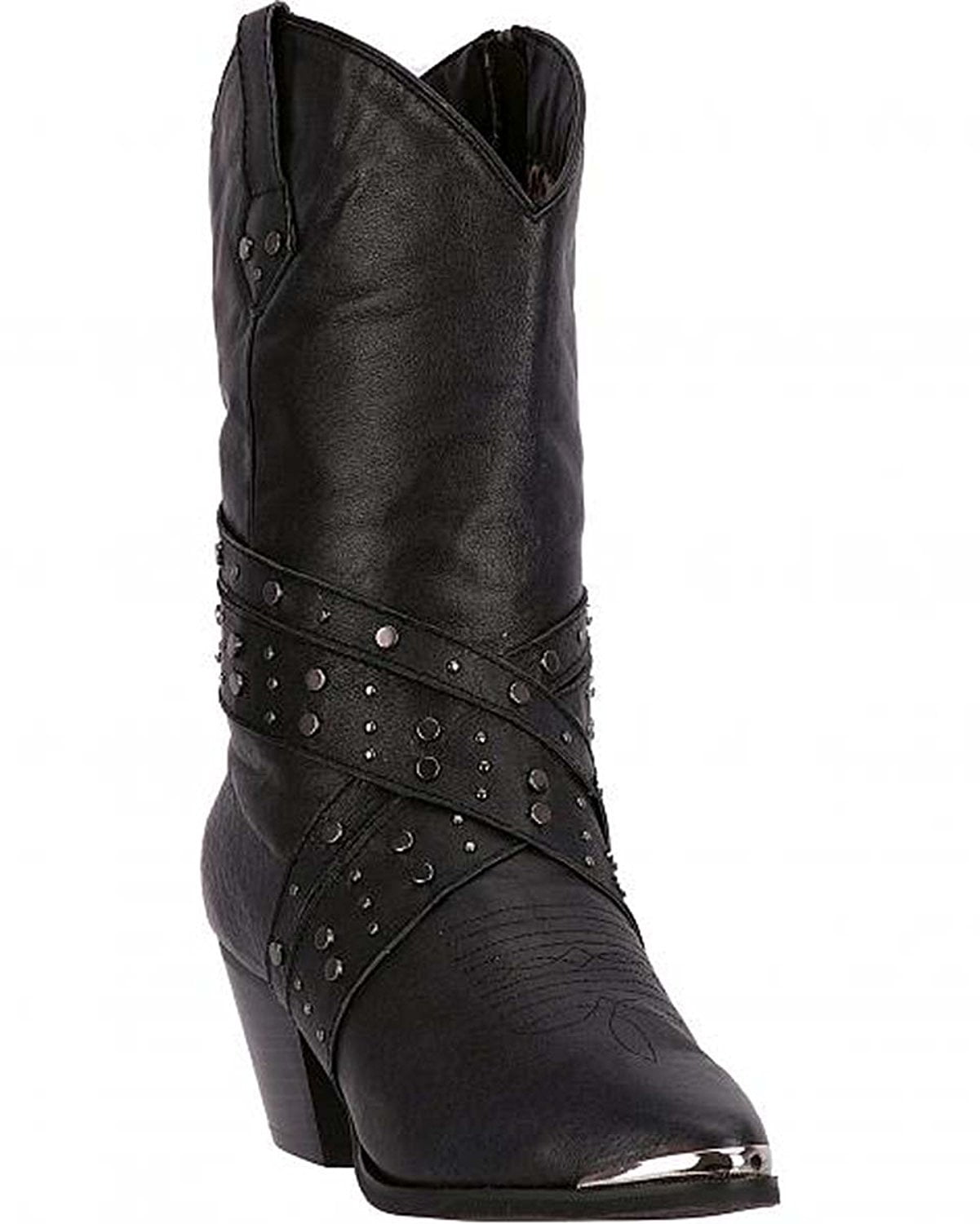 womens black round toe cowboy boots