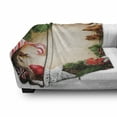 thumbnail image 3 of Christmas Soft Flannel Fleece Throw Blanket, Assortment of Ornaments Cinnamon Stick Star Anise Candy Cane Toy Sledge, Cozy Plush for Indoor and Outdoor Use, 70" x 90", Multicolor, by Ambesonne, 3 of 6