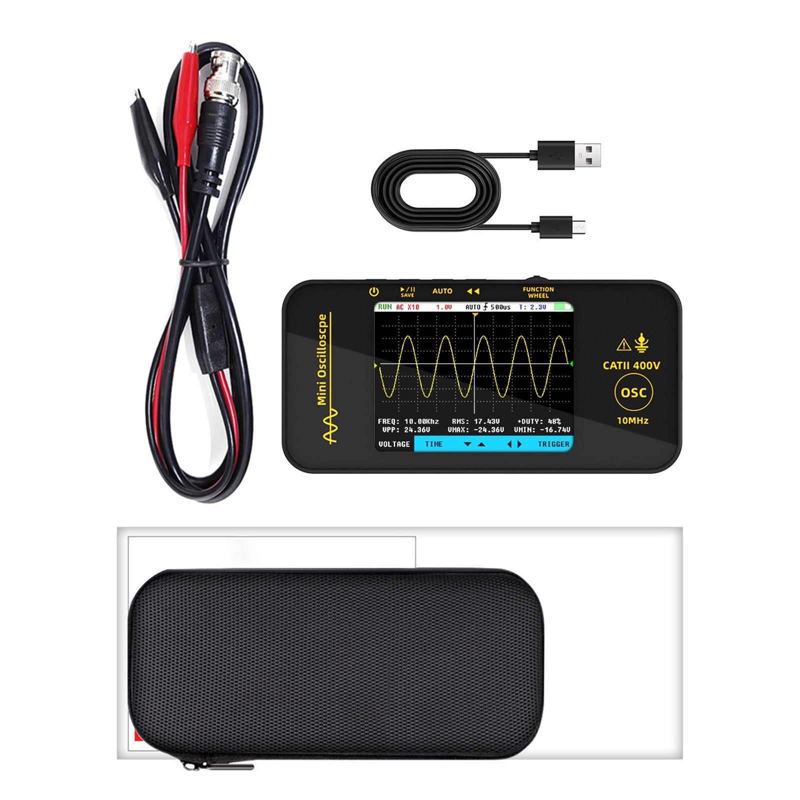 lanema Rechargeable Handheld Oscilloscope 10MHz Bandwidth for Sound Amplifiers Hobbyist