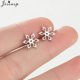 thumbnail image 1 of Pendientes de acero inoxidable con cuernos de ciervo para mujer, joyería navideña, copo de nieve, pan de jengibre, Piercing, regalos, 1 of 5