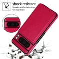 thumbnail image 3 of Compatible with Google Pixel 9a Case, with PU Leather Credit Card Holder Magnetic Back Stand Cell Accessories Flip Purse Slim Design Phone Cover for Google Pixel 9a Women Men, Rose, 3 of 9