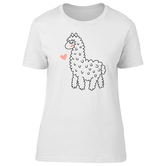 Cute Adorable Llama Alpaca T-Shirt Women -Image by Shutterstock, Female x-Large
