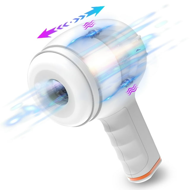 XBONP Masturbateur Automatique pour Hommes avec 7 Modes de Vibration et 4 Modes de Poussée, Blanc