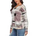 thumbnail image 2 of Abstract Geometric Painted Texture V-neck Sweater Winter Clothes Long Sleeve Knitwear Sweater Women's Pullover, 2 of 5