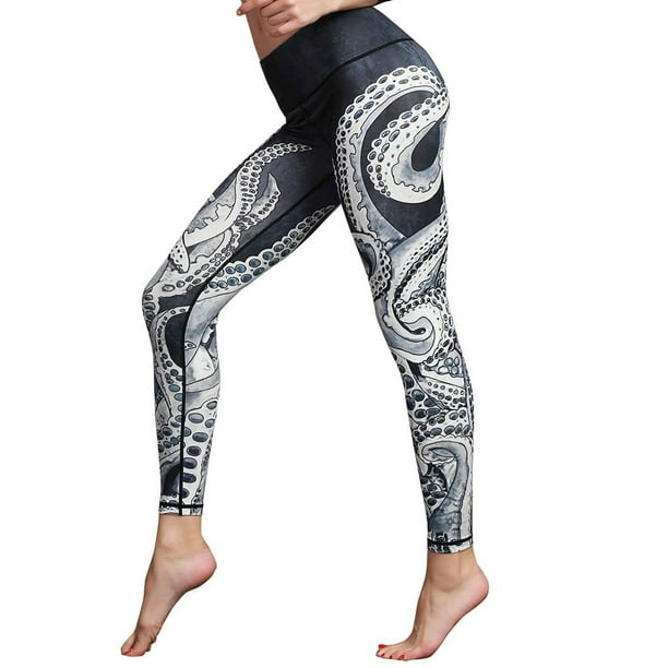 Pants Clearance Sport Yoga Printed Mid Thigh Stretch Cotton Span High Waist  Long Active Leggings Gray Xl 