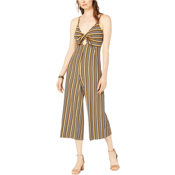 Project 28 Womens Tie Front Striped Jumpsuit, Multicolor, X-Large